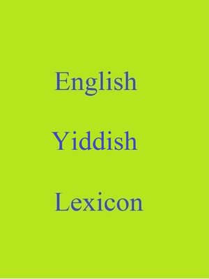 cover image of English Yiddish Lexicon